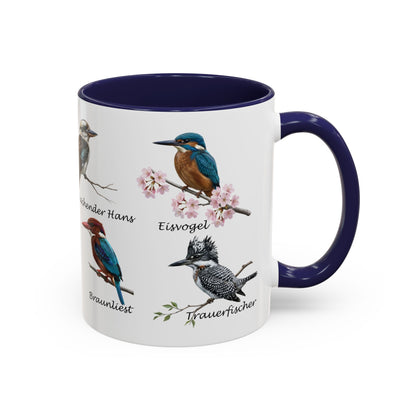 Eisvogel Tasse & Kaffeebecher | Lachender Hans & Kingfisher Lexikon Motiv | Vogelkunde Geschenk