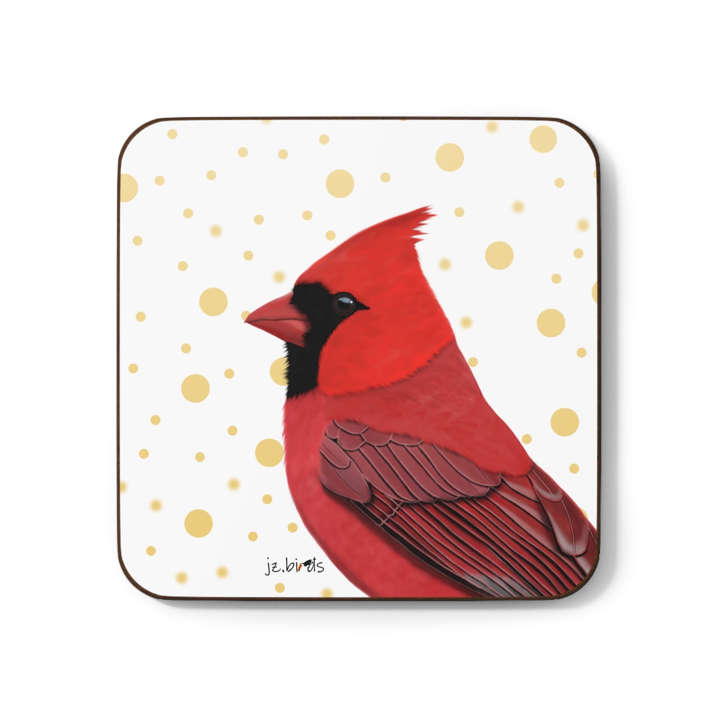 Cardinal Bird Art Hardboard Coaster