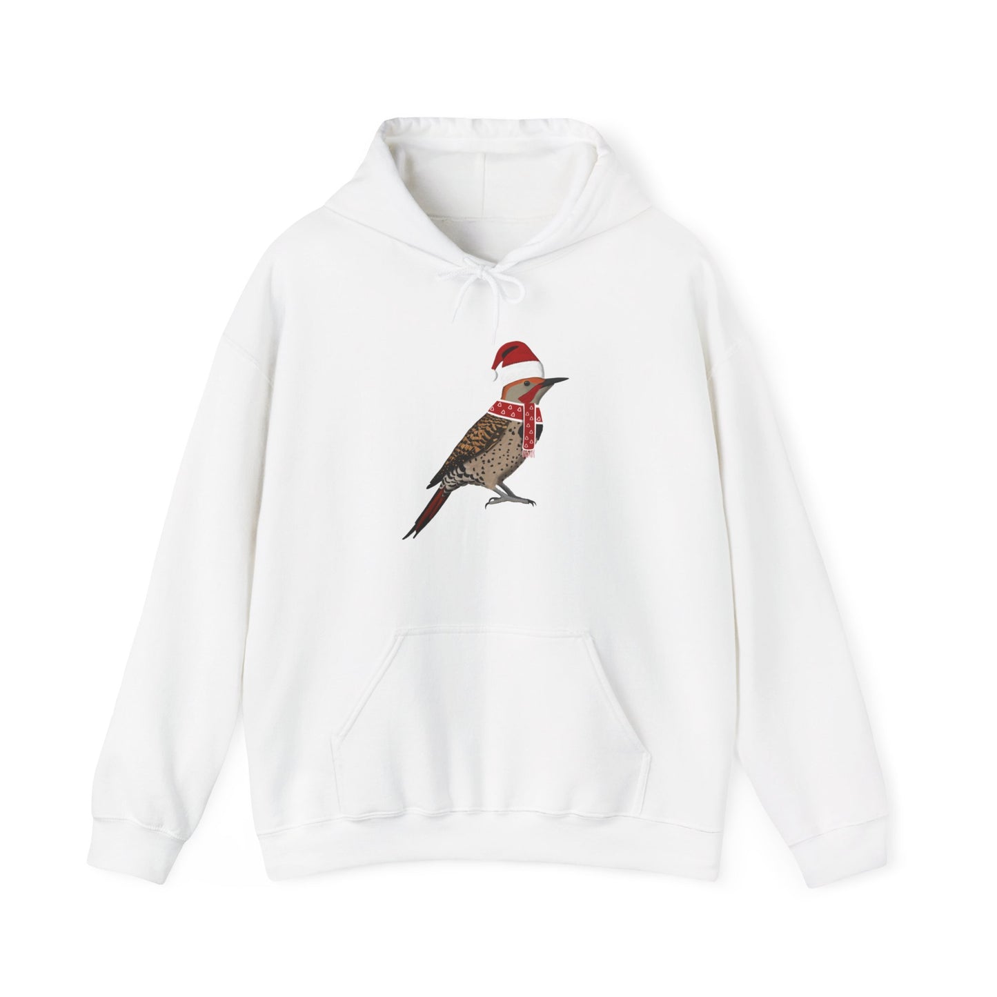 Northern Flicker Christmas Bird with Santa Hat Birdwatcher Birdlover Hoodie