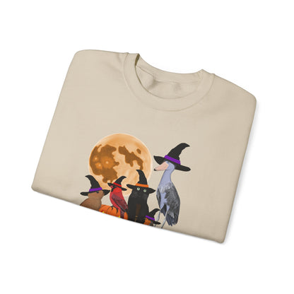 Cardinal Robin Shoebill Rabbit with Cat and Bunny Halloween Bird Sweatshirt