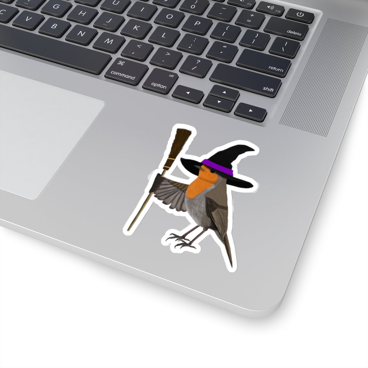 Robin Halloween Witch Hat Bird Sticker