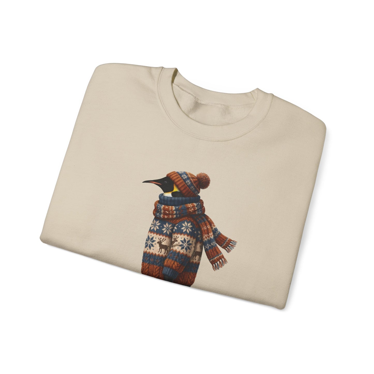 ペンギンの冬用スウェットシャツ | バードウォッチャークルーネック | 鳥好きの方へのユニセックスの鳴鳥ニットギフト