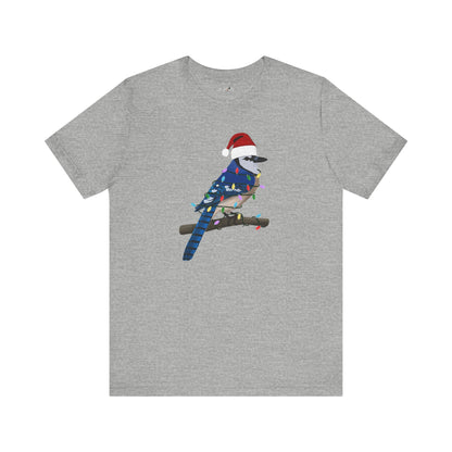 Blue Jay with Fairy Lights Christmas Bird T-Shirt