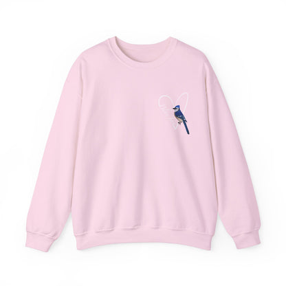 Blue Jay Heart Birdlover Biologist Bird Sweatshirt