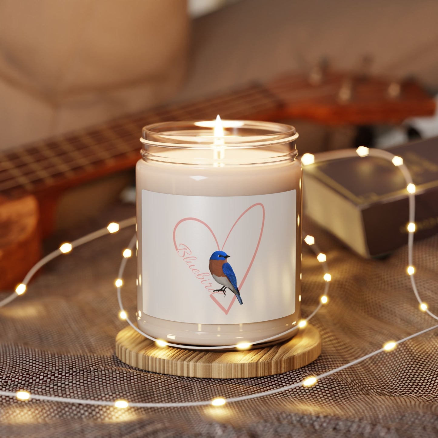 Bluebird Scented Soy Candle Bird with Heart 9oz