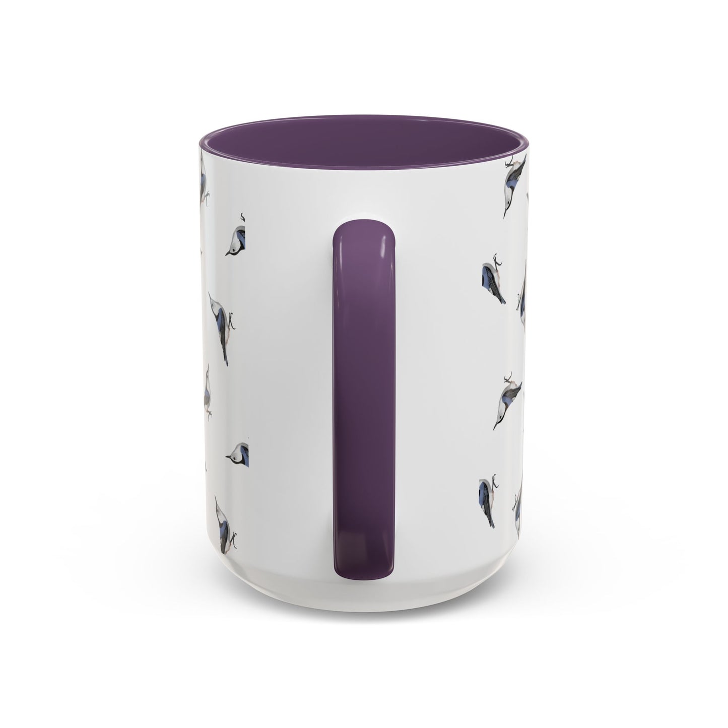 Nuthatch All-Over Pattern Accent Mug | Colorful Bird Lover Gift for Birdwatchers