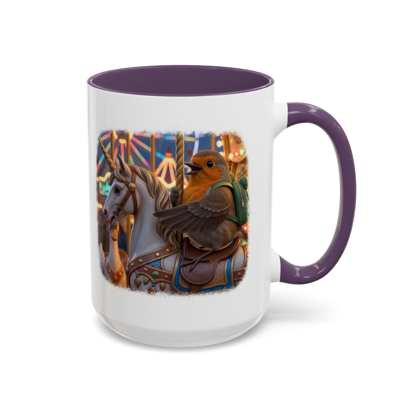 Robin Rosi Unicorn Carousel Premium Mug for Bird Lovers