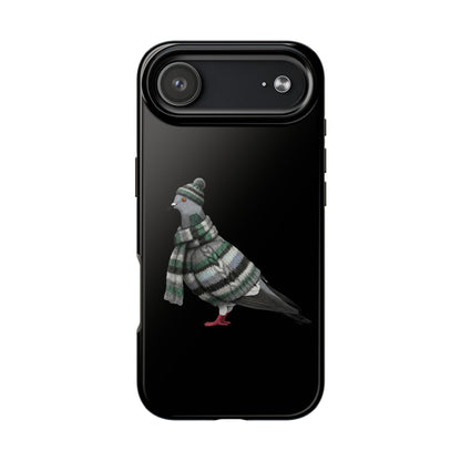 鳥のアートが描かれた鳩の二層式iPhoneケース - 鳥類学者や鳥好きの方へのプレゼントに最適