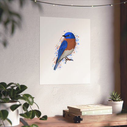 Bluebird Bird Artwork Matte Poster