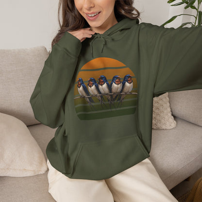 Barn Swallow Hoodie Bird Lover & Bird Watcher | Unisex Sweater | Gift for Bird Lovers