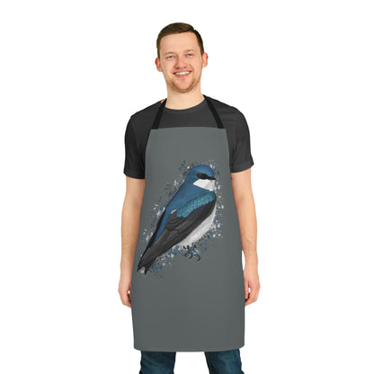 Tree Swallow Bird Art Apron Dark Grey