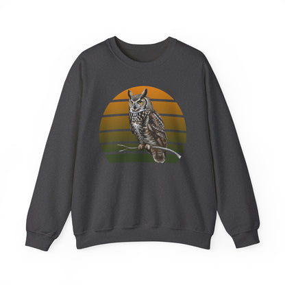 Great Horned Owl Sweatshirt | Unisex Bird of Prey Crewneck | Owl Lover & Birder Gift