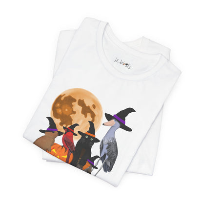 Cardinal Robin Shoebill with Cat and Bunny Halloween Bird T-Shirt