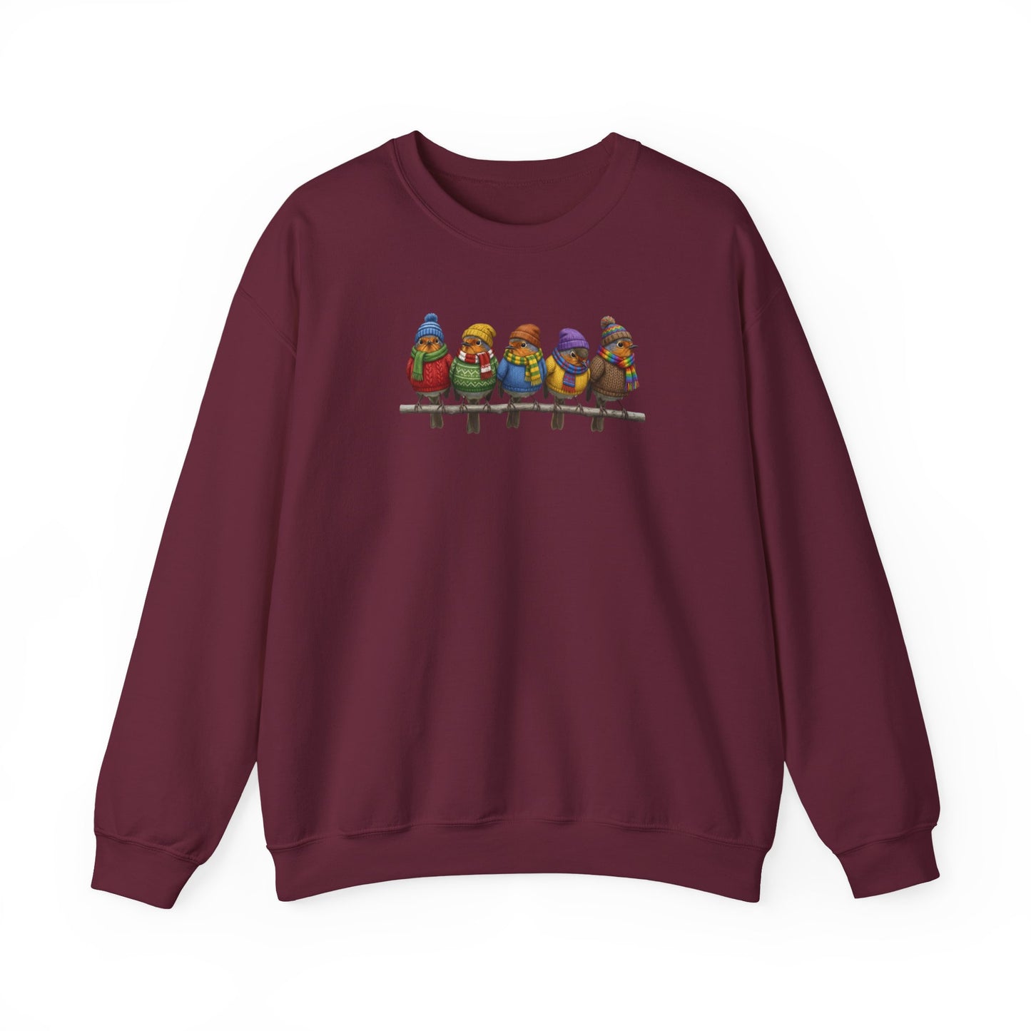 Rotkehlchen in Strick Winter-Sweatshirt | Unisex Vogel Sweater für Vogelfreunde & Vogelbeobachter