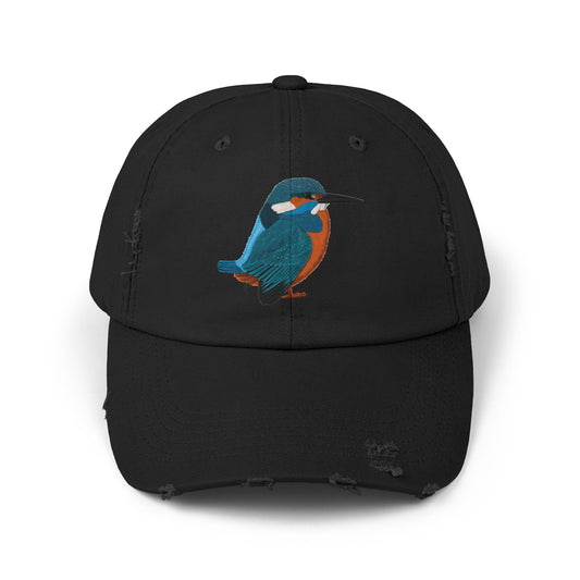 Kingfisher Bird Art Distressed Cap