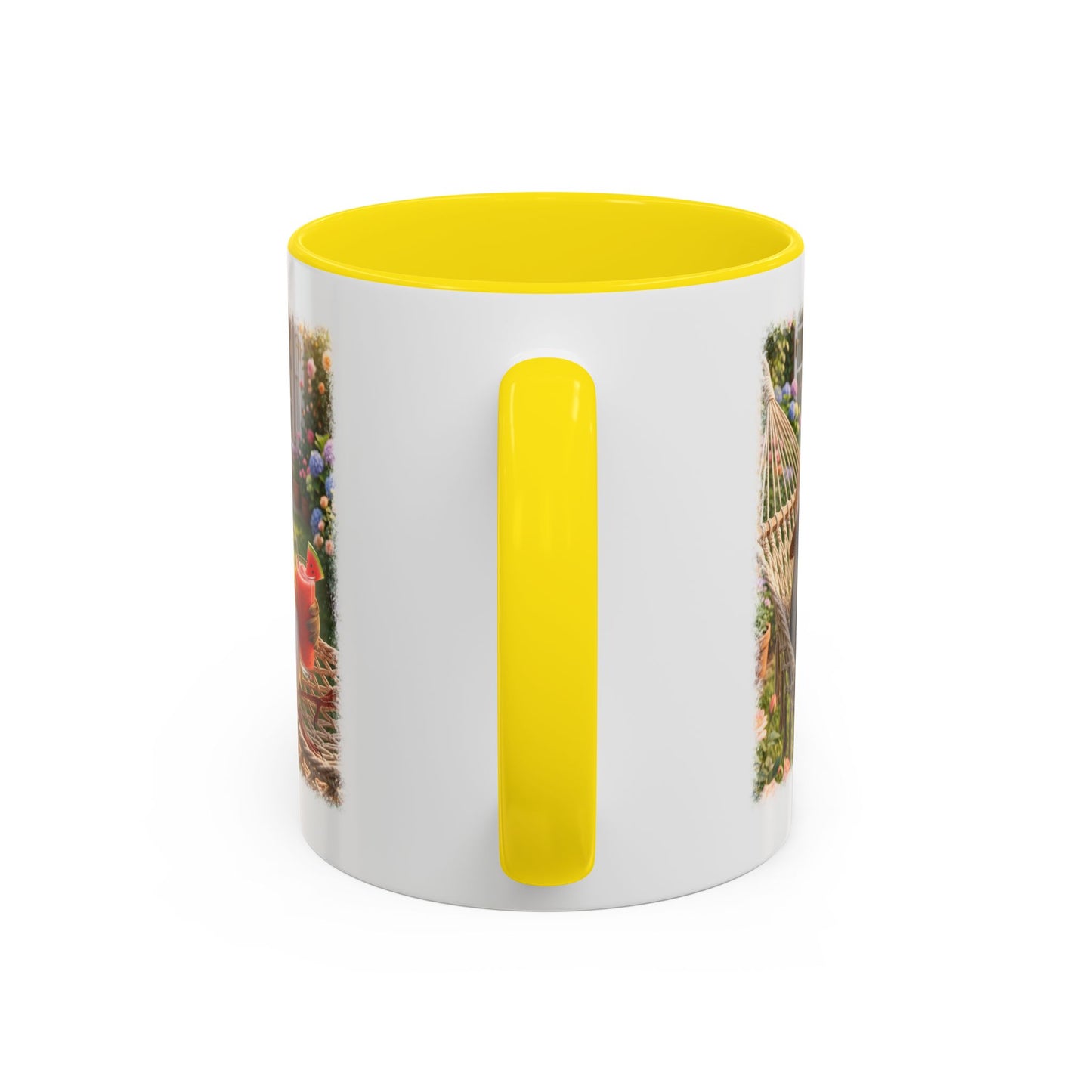 Tasse mit Rotkehlchen Motiv Rosi in der Hängematte für Vogelfreunde
