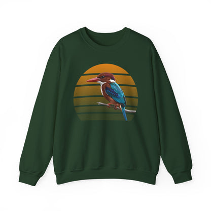 White-Throated Kingfisher Sweatshirt | Bird Watcher Crewneck | Unisex Songbird Gift for Bird Lovers