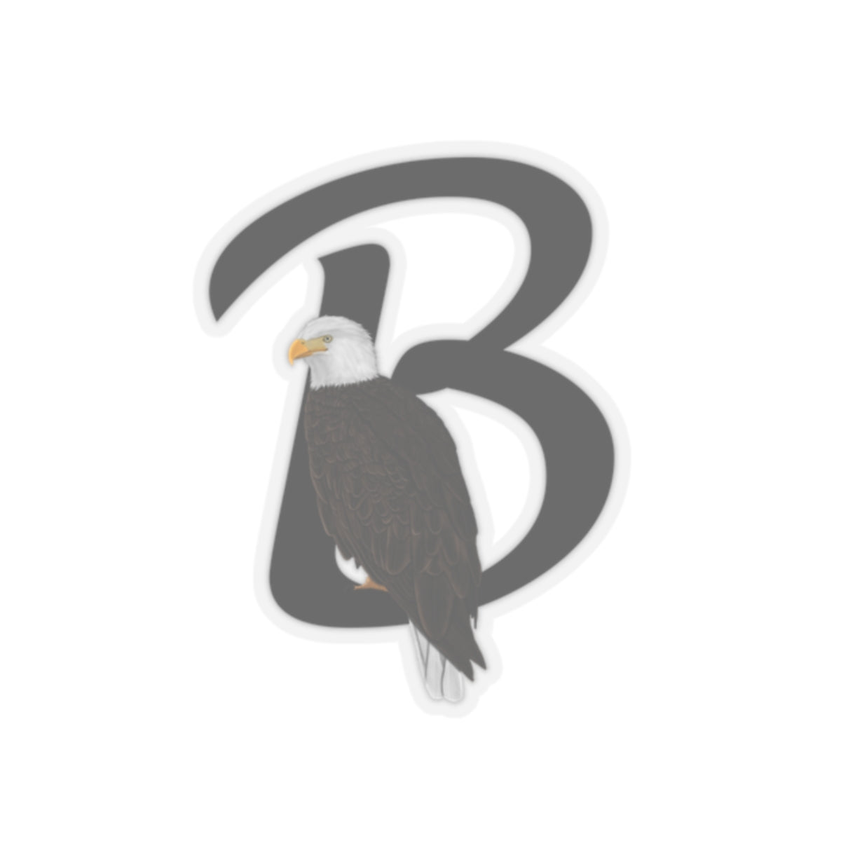 Bald Eagle Letter B Bird Kiss-Cut Sticker