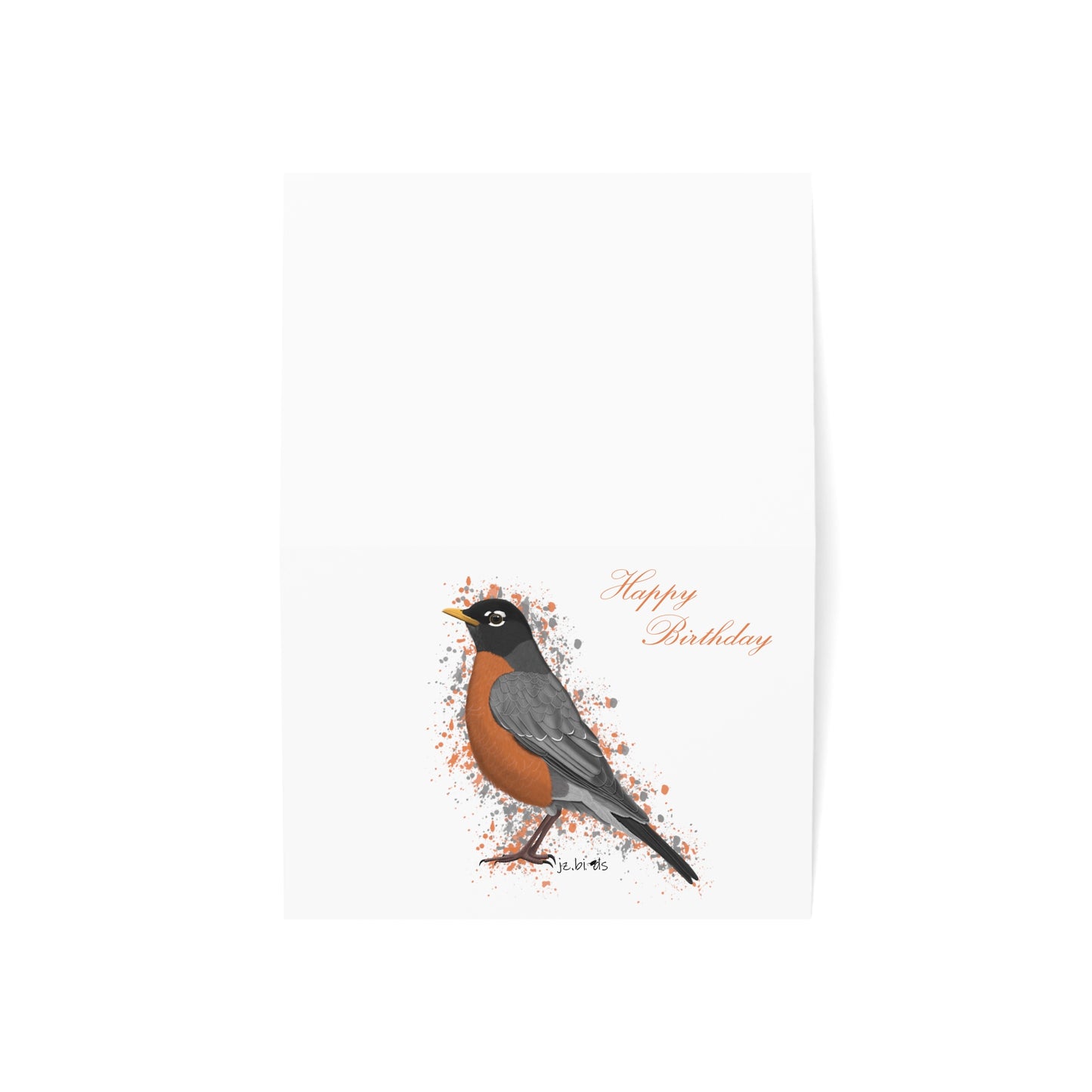 American Robin Birthday Card Happy – Premium Matte Bird Greeting – Cards