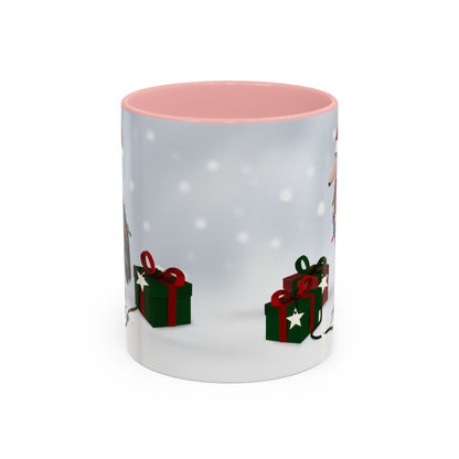 Shoebill with Christmas Hat and Scarf Snow Bird Coffee Mug