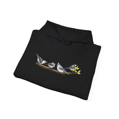 Birds on a Branch Hoodie Nuthatch Tufted Titmouse Chickadee Bird Lover & Bird Watcher