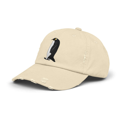 Penguin Bird Art Distressed Cap