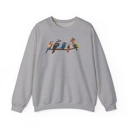 Vögel auf einem Ast Vogel Sweatshirt Wiedehopf Eisvogel Kookaburra