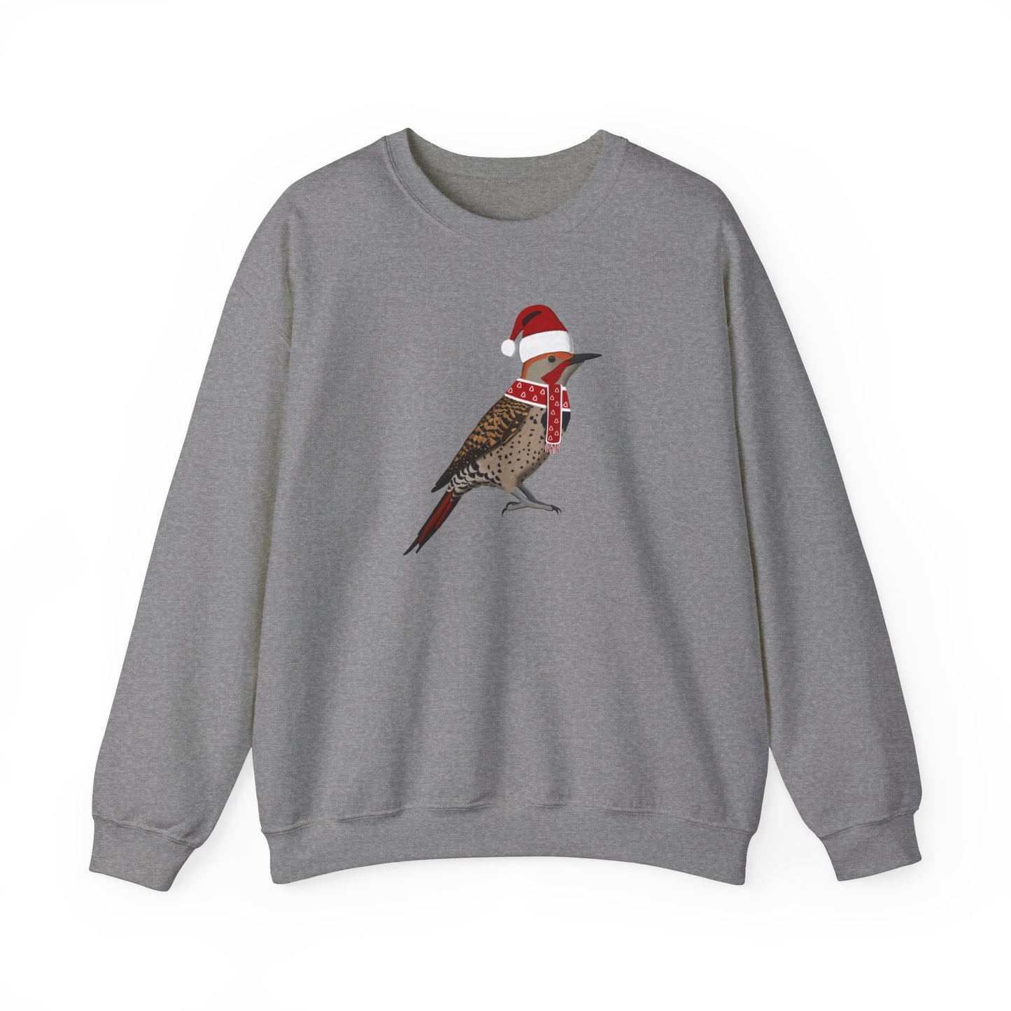 Northern Flicker with Christmas Hat Bird Birdwatcher Sweatshirt