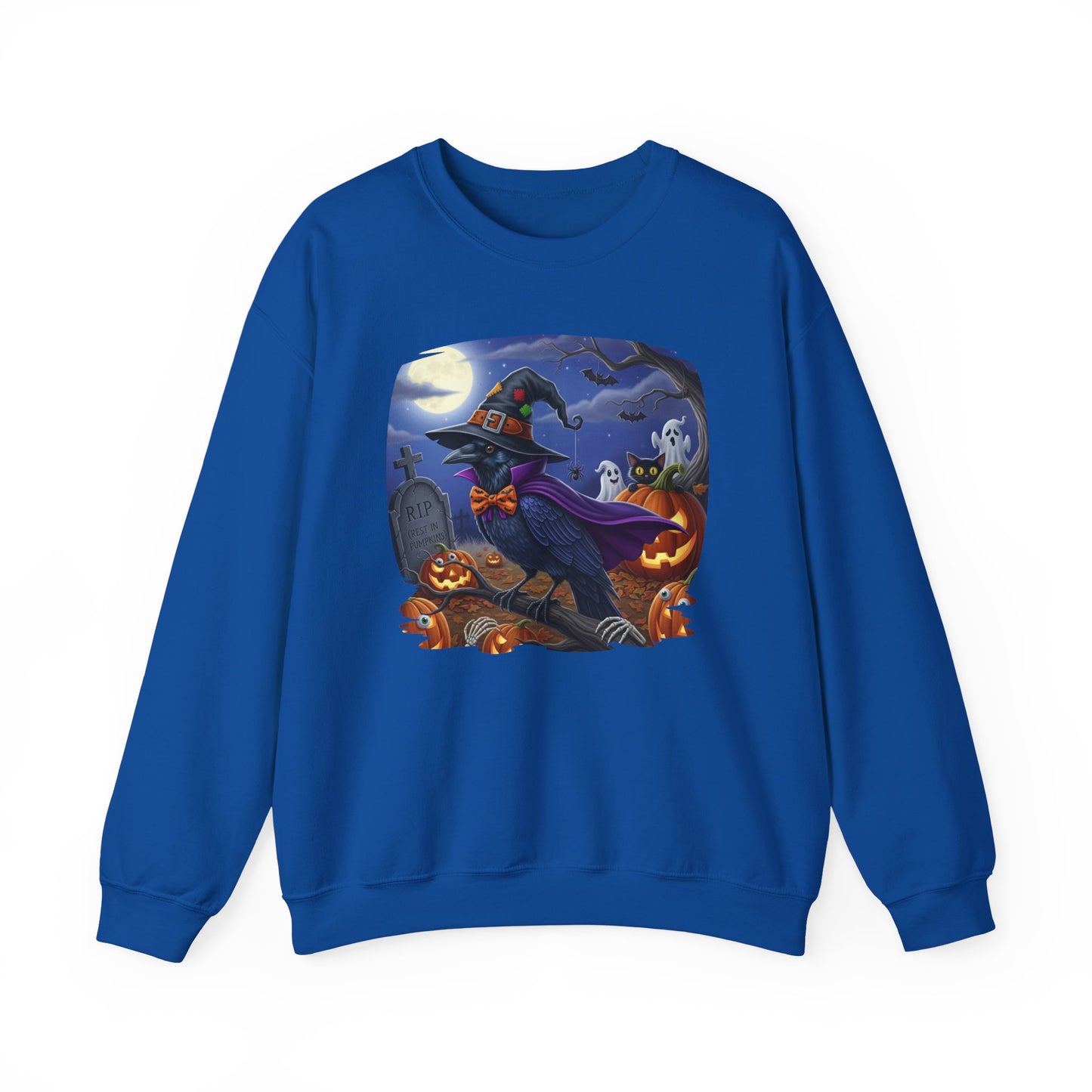 Black Raven Halloween Bird Sweatshirt - Spooky Halloween Costume for Bird Lovers