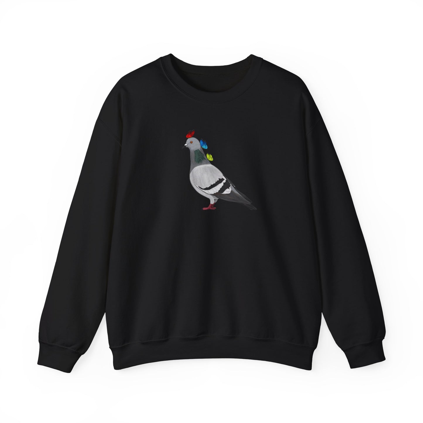 Pigeon with Butterflies Bird Birding & Birdwatching Sweatshirt