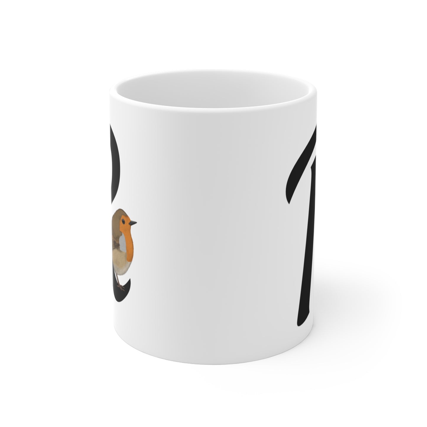 Robin Letter R Bird Ceramic Mug 11oz White