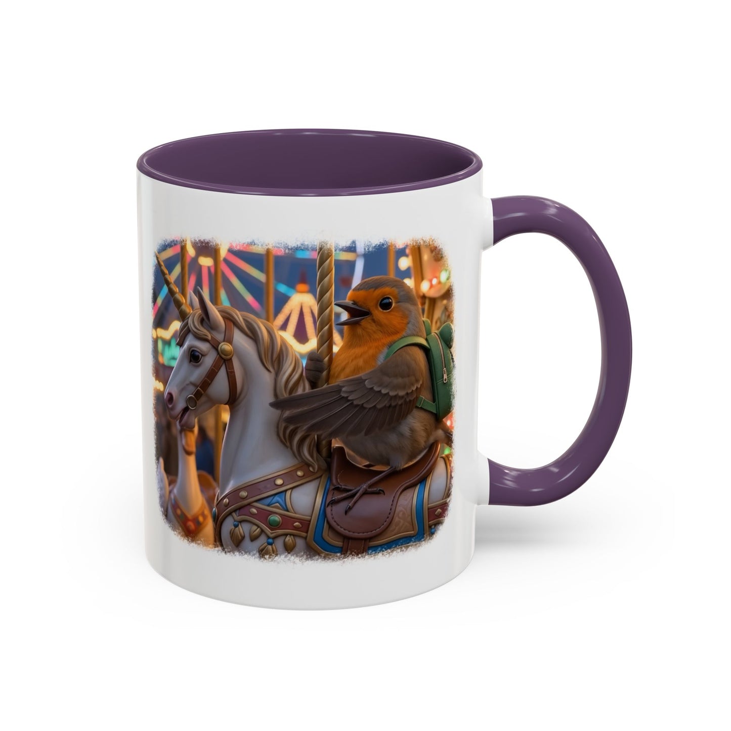 Robin Rosi Unicorn Carousel Premium Mug for Bird Lovers