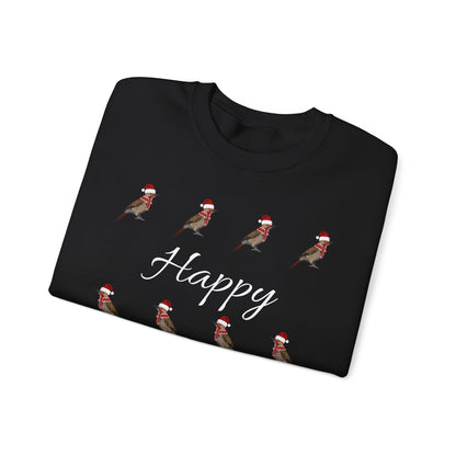 Northern Flicker as Santa with Hat and Scarf Happy Holidays Birdwatcher Christmas Bird Sweatshirt