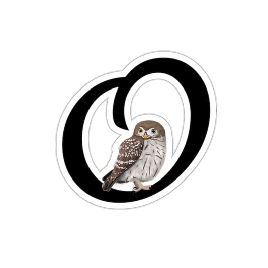 owl letter o bird sticker