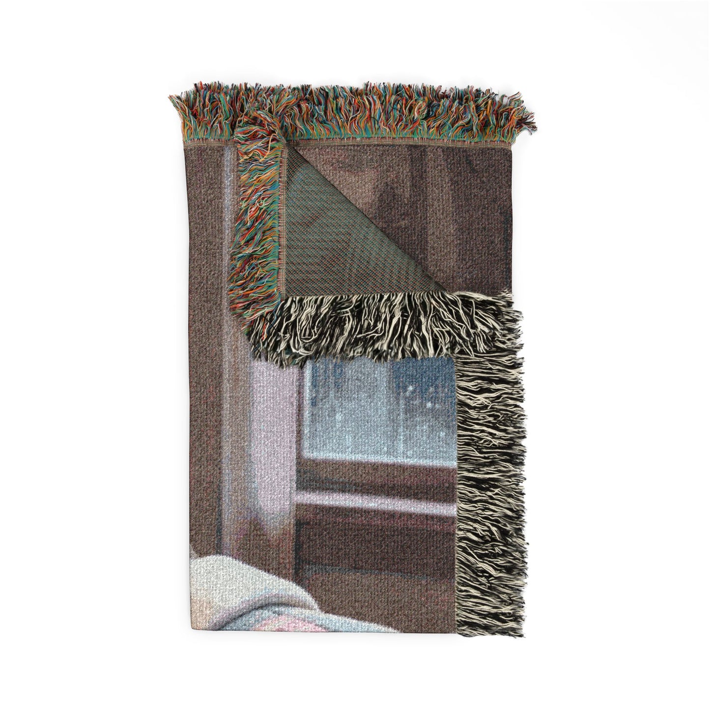 Robin Rosi Sleeping with Teddy Bear Woven Blanket - Cozy Bedtime Tapestry Throw