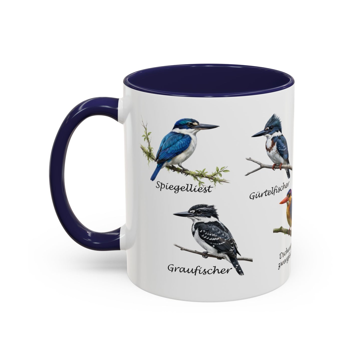 Eisvogel Tasse & Kaffeebecher | Lachender Hans & Kingfisher Lexikon Motiv | Vogelkunde Geschenk