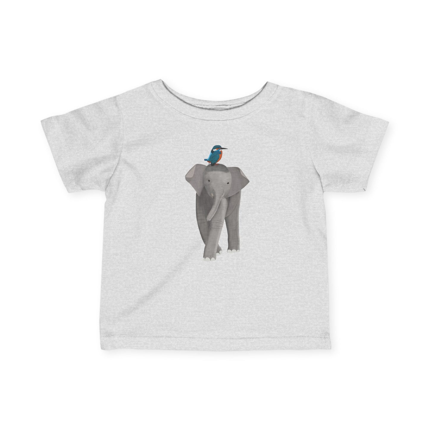 Elephant with Kingfisher Bird Baby & Toddler T-Shirt