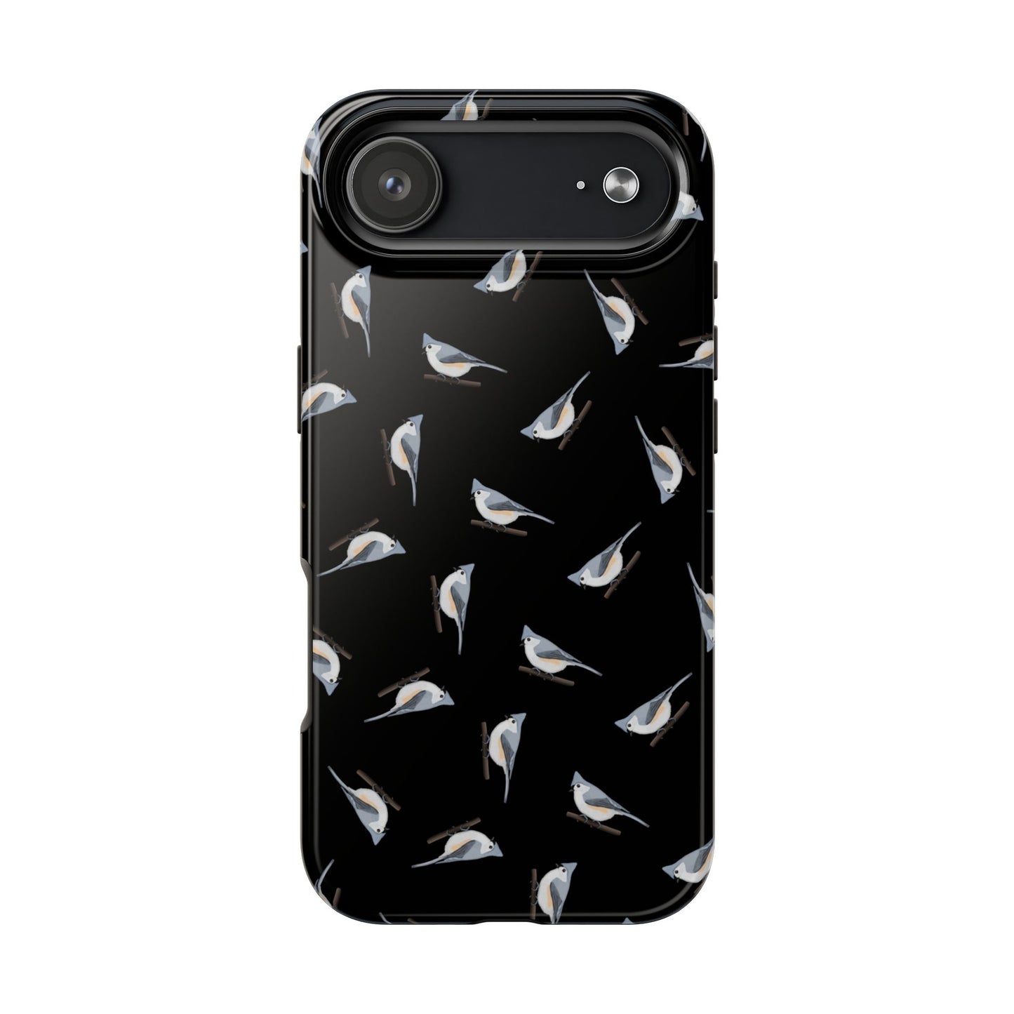 Tufted Titmouse iPhone Case Black – Premium Tough Phone Cover for Bird Lovers
