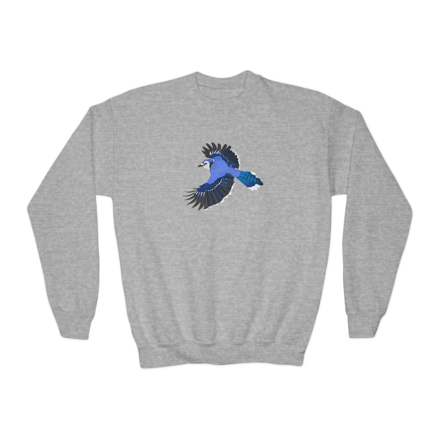 Blue Jay Bird Birding & Birdwatching Youth Crewneck Sweatshirt