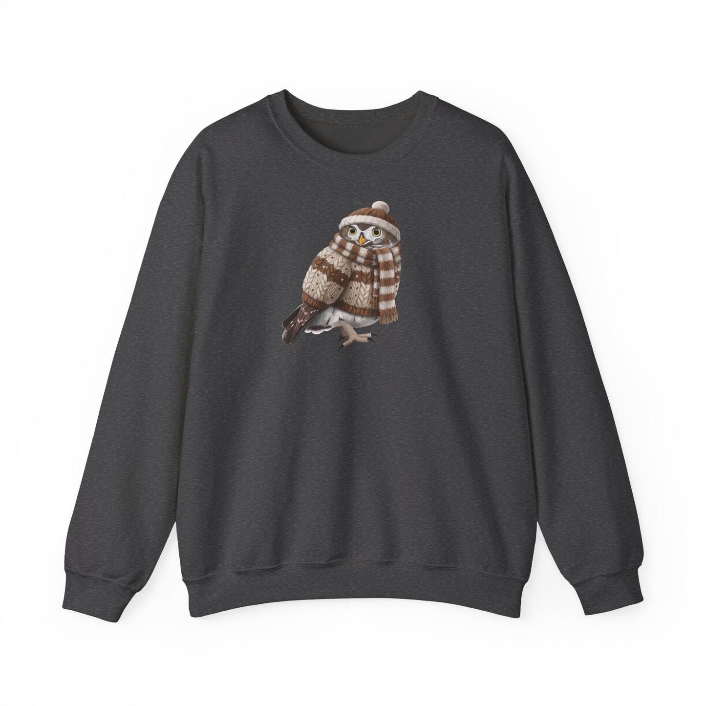 Eule in Strick Weihnachts-Sweatshirt | Unisex Vogel Sweater für Vogelfreunde & Vogelbeobachter