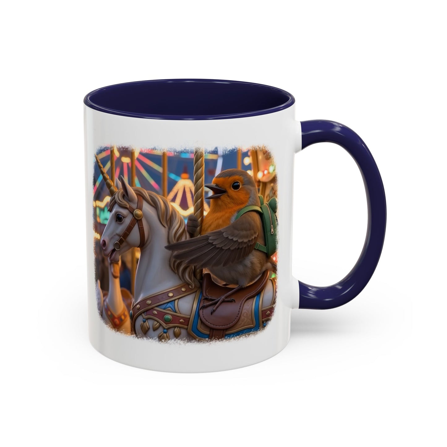 Robin Rosi Unicorn Carousel Premium Mug for Bird Lovers