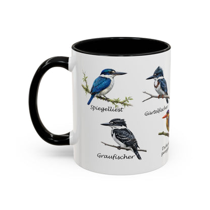 Eisvogel Tasse & Kaffeebecher | Lachender Hans & Kingfisher Lexikon Motiv | Vogelkunde Geschenk