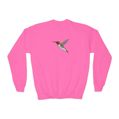 Hummingbird Bird Birdwatching Youth Crewneck Sweatshirt