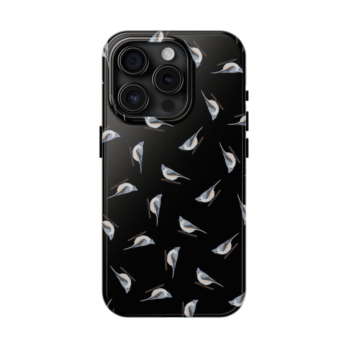 Tufted Titmouse iPhone Case Black – Premium Tough Phone Cover for Bird Lovers