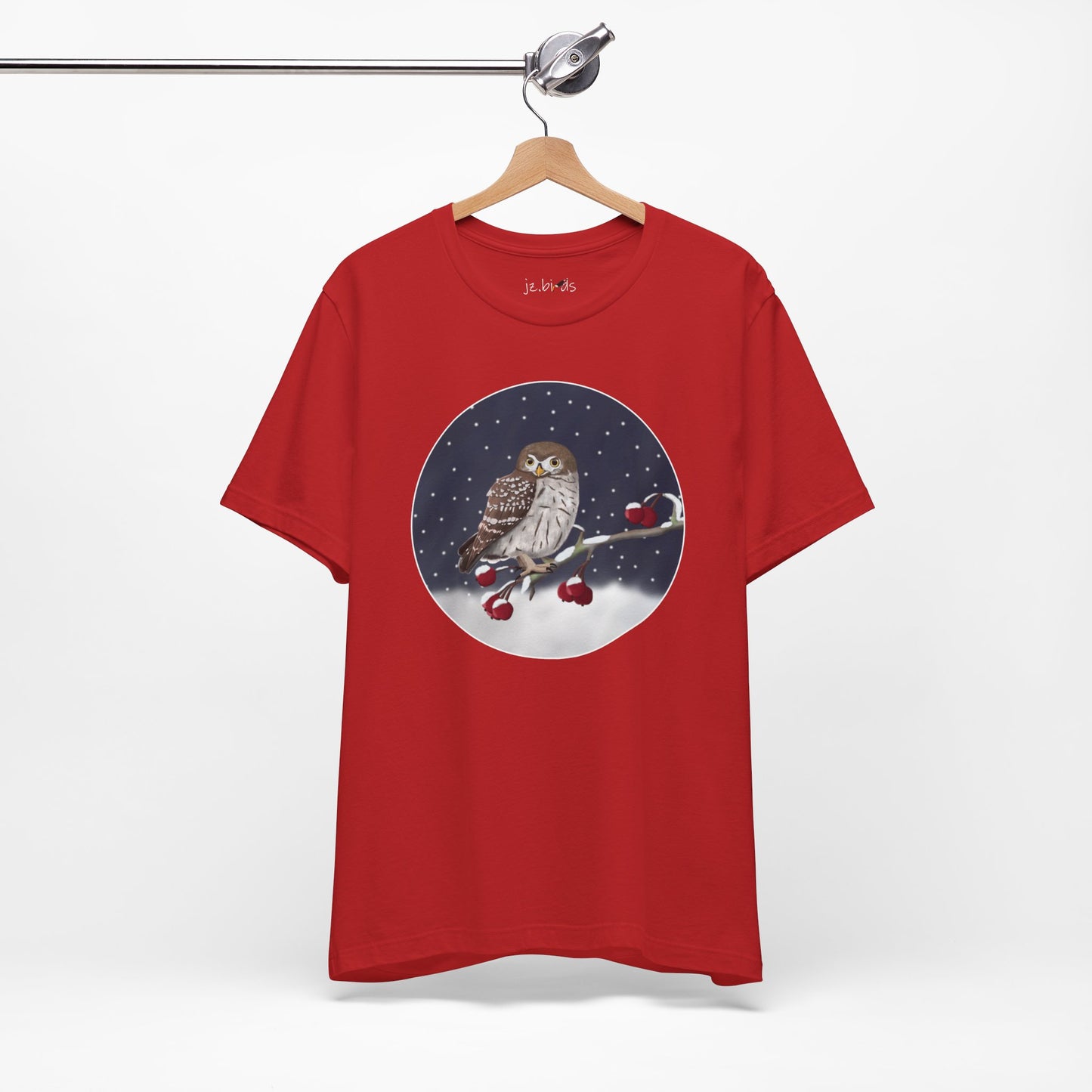 Owl on a Winter Branch Birdwatcher Christmas Bird T-Shirt