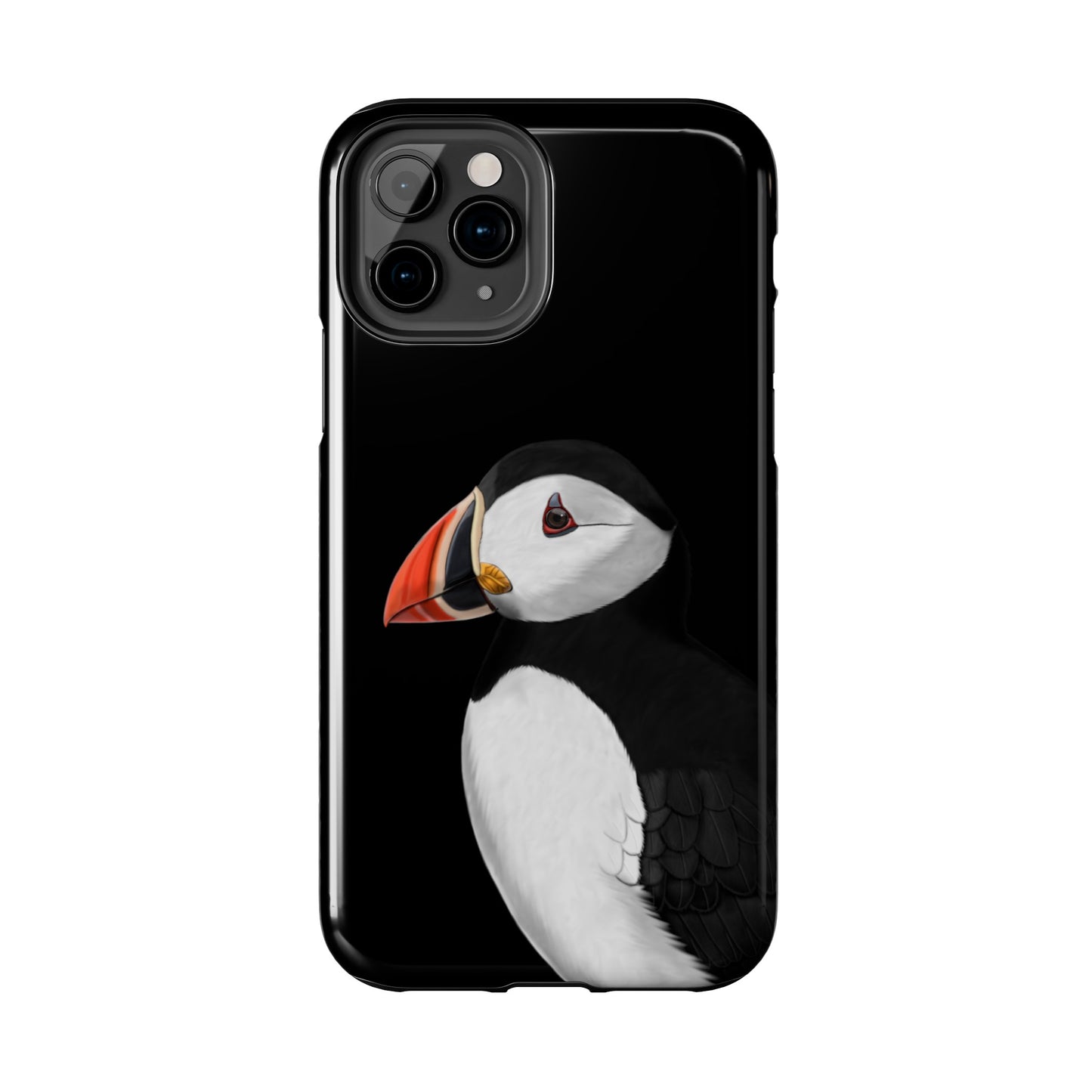 Puffin Bird Art Tough Phone Case Black