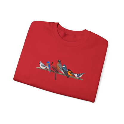 Birds on a Branch Robin Cardinal Tree Swallow Bluebird Oriole Bird Birding & Birdwatching Sweatshirt