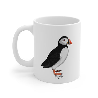 Puffin Bird Ceramic Mug Birdwatcher White