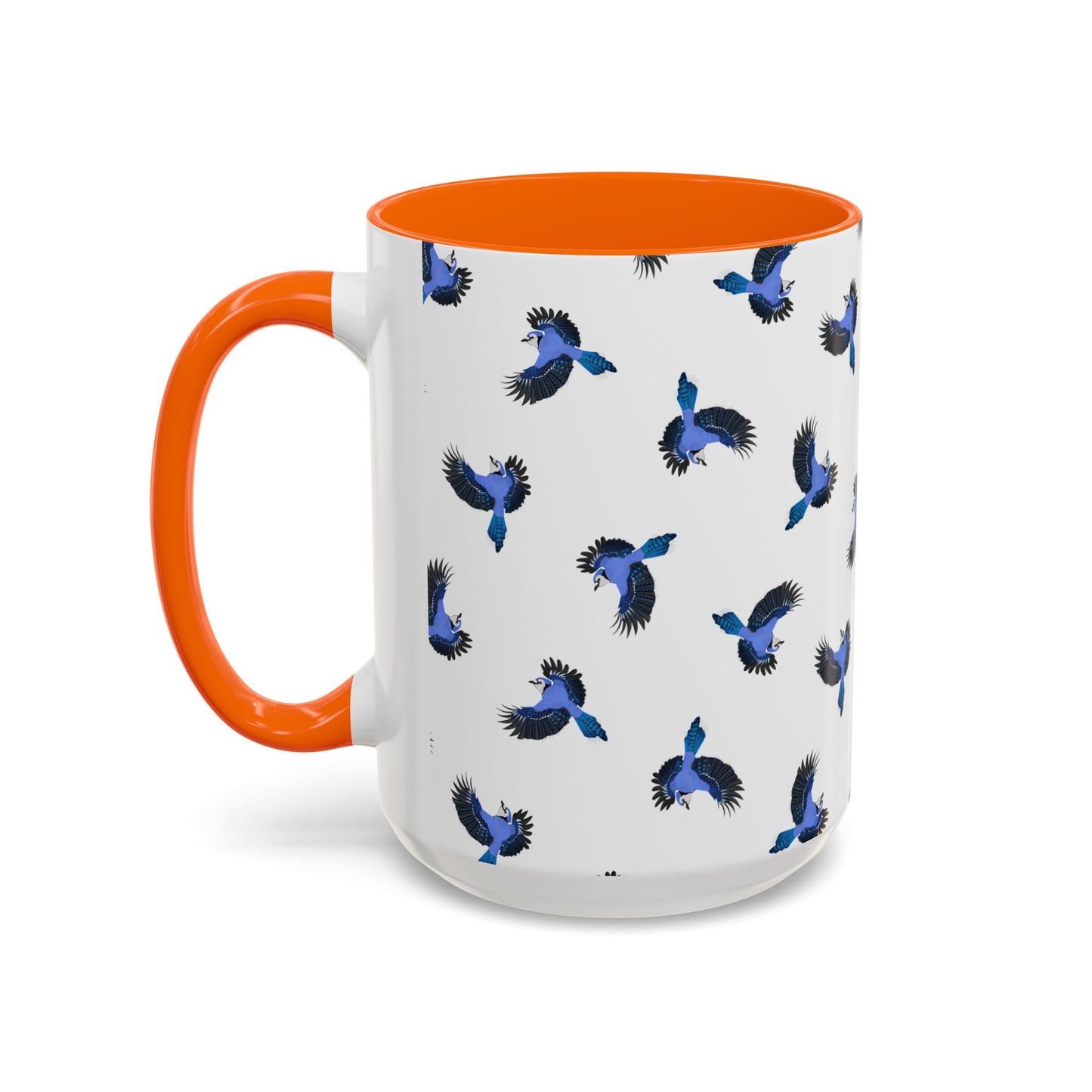Blue Jay All-Over Pattern Accent Mug | Colorful Bird Lover Gift for Birdwatchers