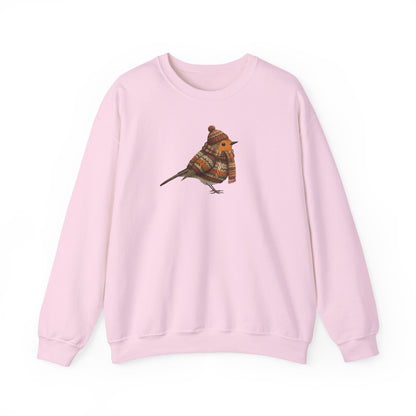Rotkehlchen in Strick Weihnachts-Sweatshirt | Unisex Vogel Sweater für Vogelfreunde & Vogelbeobachter